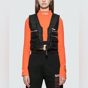 HERON PRESTON FIRE MULTI POCKETS CROP VEST JACKET Size S